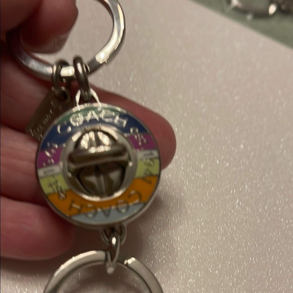 Coach Legacy Valet Keychain with Silver Key Rings - Picture 2 of 6